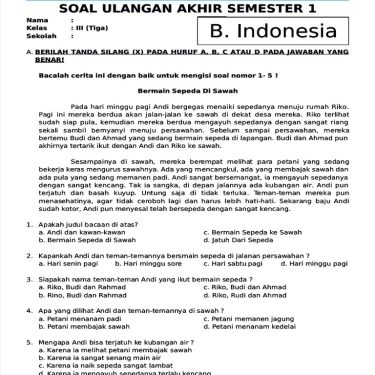 5 Cara Download Soal Bahasa Indonesia Kelas 3 SD K13 Paling Lengkap dan Mudah
