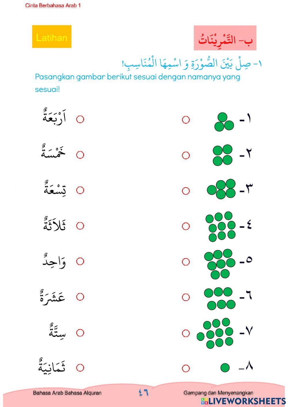 Latihan soal kelas 1 Angka worksheet Arap alfabesi Alfabe