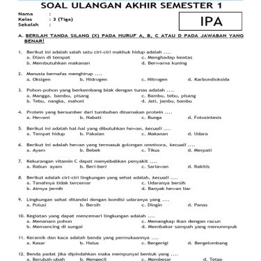 5 Contoh Soal IPA Kelas 3 tentang Menjaga Kesehatan Lingkungan, Wajib Tahu Sebelum Ulangan!