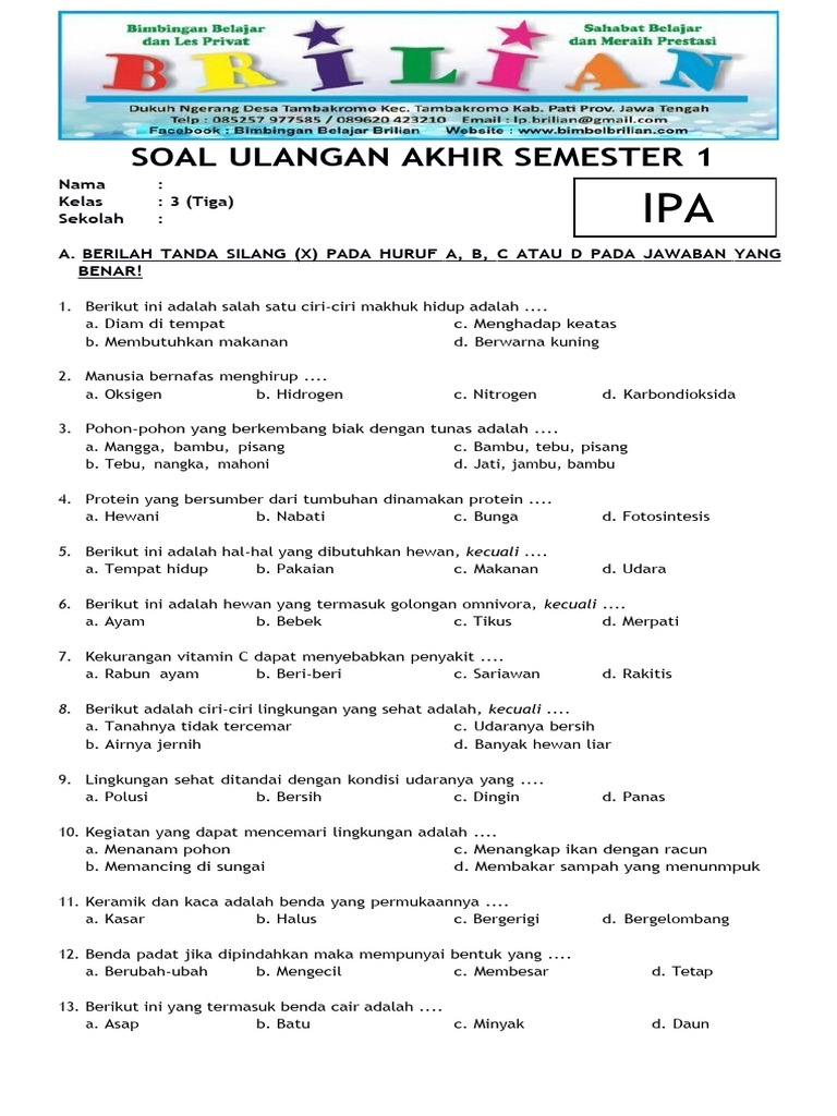 5 Contoh Soal IPA Kelas 3 tentang Menjaga Kesehatan Lingkungan, Wajib Tahu Sebelum Ulangan!