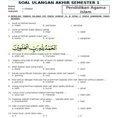 6 Rahasia Sukses Ujian PTS Agama: Download Soal Agama PTS K13 Kelas 3 SD Semester 1