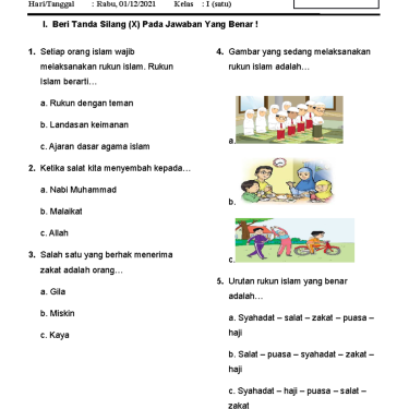 7 Contoh Soal PAS Semester Gasal Tema 2 Kelas 1 yang Wajib Dipelajari Sebelum Ujian
