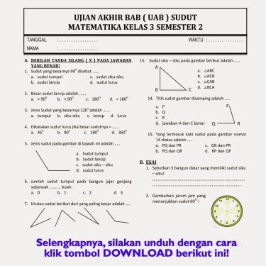 7 Contoh Soal UTS Semester 2 Kelas 3 yang Wajib Dikuasai, Jangan Sampai Salah!