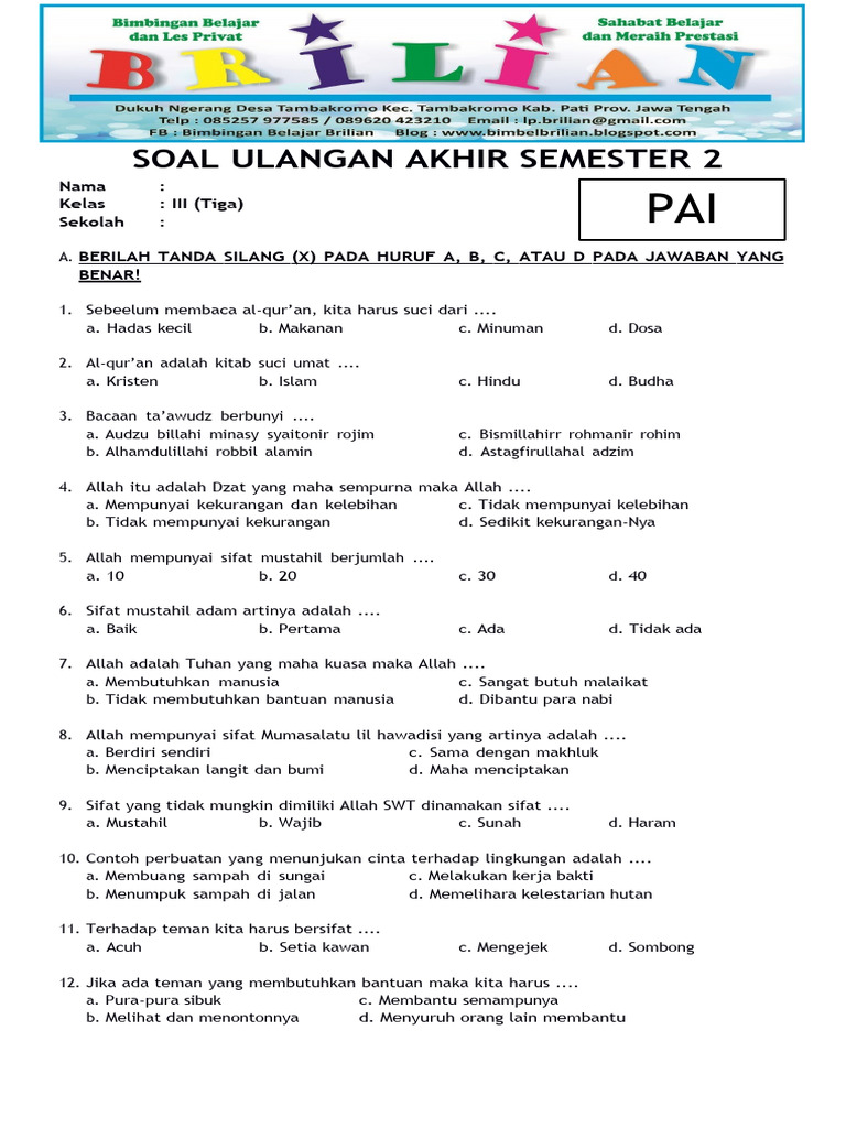 Akhirnya Tersedia! 7 Link Download Soal Akhir Semester 2 Kelas 3 Semua Mapel, Wajib Tahu Sebelum Ujian