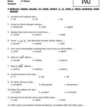 Akhirnya Tersedia Link Download Soal Agama Islam Kelas 3 Semester 2, Wajib Tahu Sebelum Ujian
