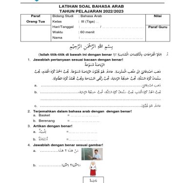 Download Soal Bahasa Arab Kelas 3 Semester 2, 5 Bocoran Tersembunyi yang Wajib Diketahui