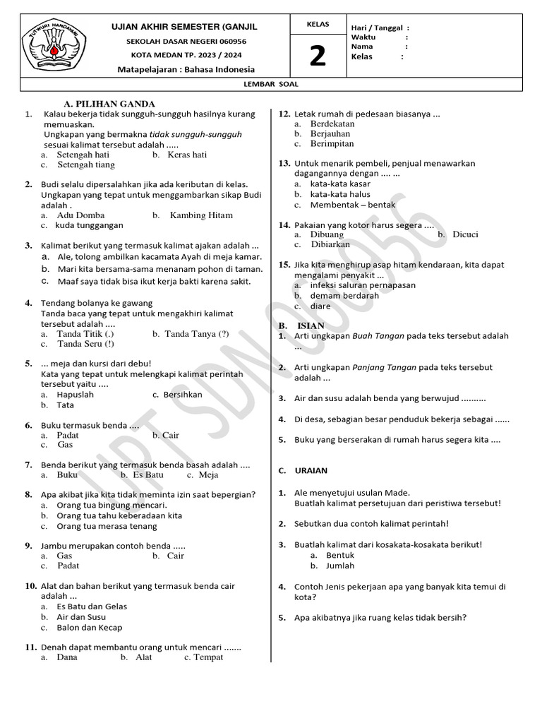 Rahasia Sukses UAS: Download Soal Bahasa Indonesia Kelas 3 Semester 2 dan Kunci Jawaban