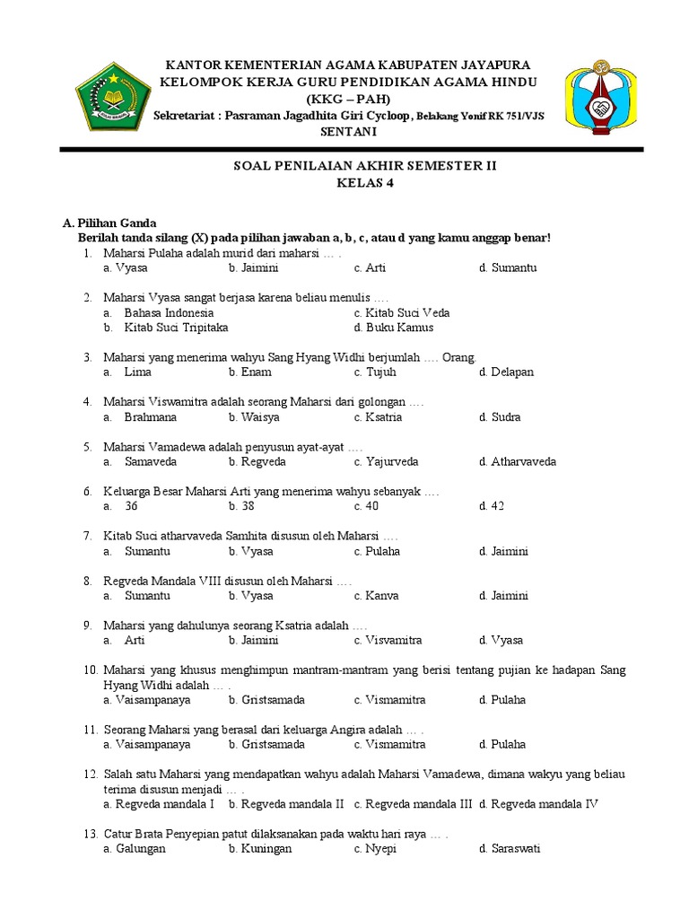 7 Contoh Soal PAS Kelas 4 Semester 2 Wajib Dikuasai Sebelum Terlambat Ujian