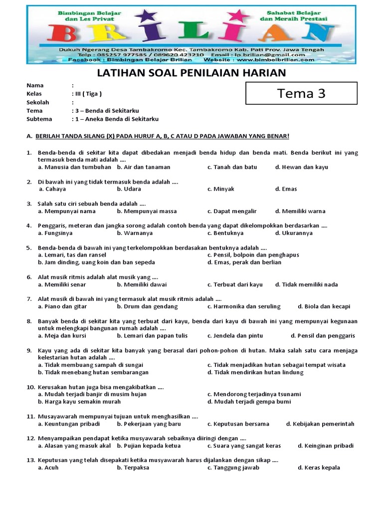 7 Rahasia Contoh Soal Tematik Kelas 3 dan Jawaban yang Bikin Anak Paham Sebelum Ujian 2026