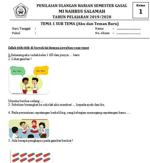 7 Rahasia Contoh Soal Ulangan Harian Kurikulum 2013 Kelas 1 SD yang Bikin Siswa Berjaya