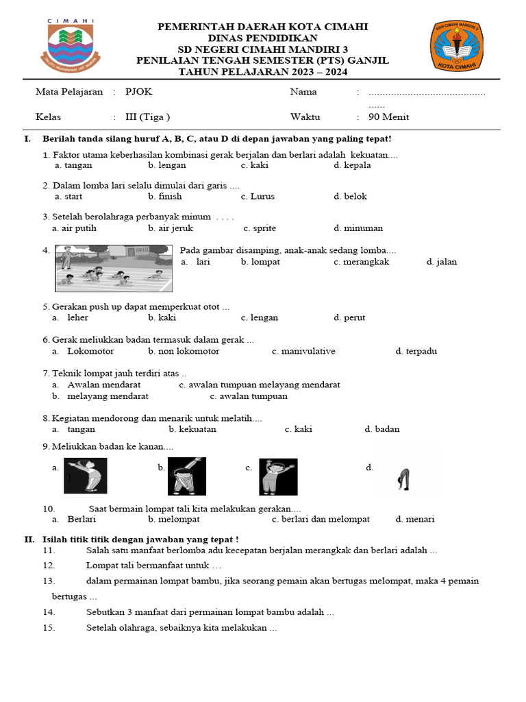 Download PDF Soal PTS Tema 3 Kelas 3 K13 Terbaru 2026 Lengkap Kunci Jawaban dan Kisi-Kisi Ujian