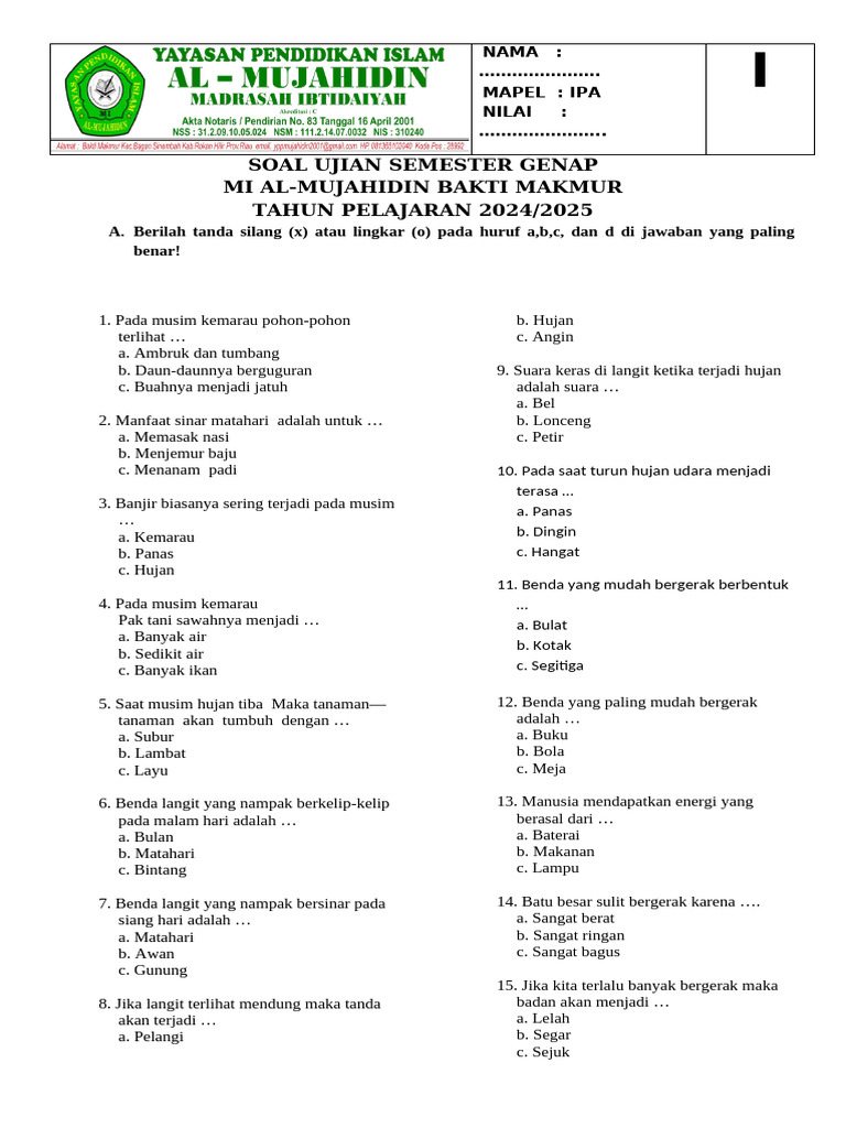Terbukti 7 Tips Jitu Menguasai Contoh Soal Ujian SMP Kelas 1 Semester 2 Sebelum Nilai Turun