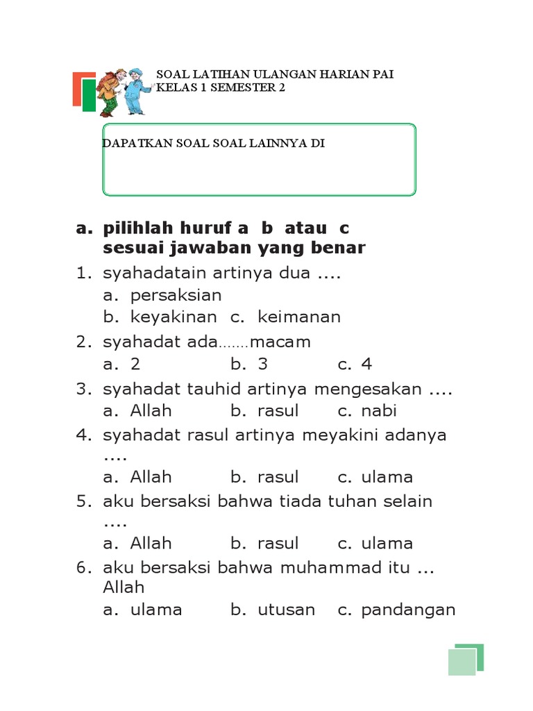 Terbukti 7 Tips Menguasai contoh soal ulangan harian kurtilas pai kelas 1 Sebelum Ujian