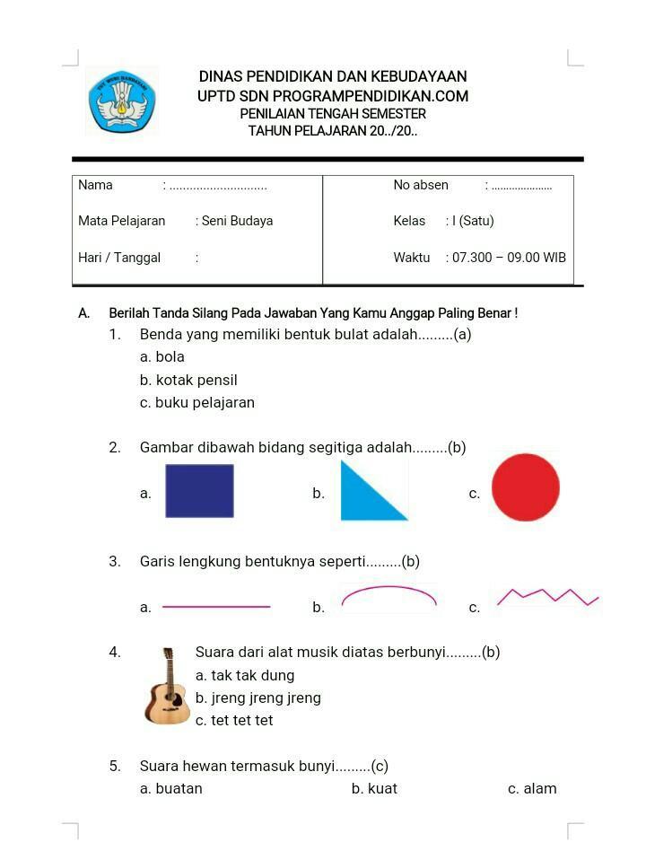 Soal Sbdp Kelas 4 Semester 2 Dalchaebi Soal Sbdp Kelas 4 Semester 2 Dalchaebi