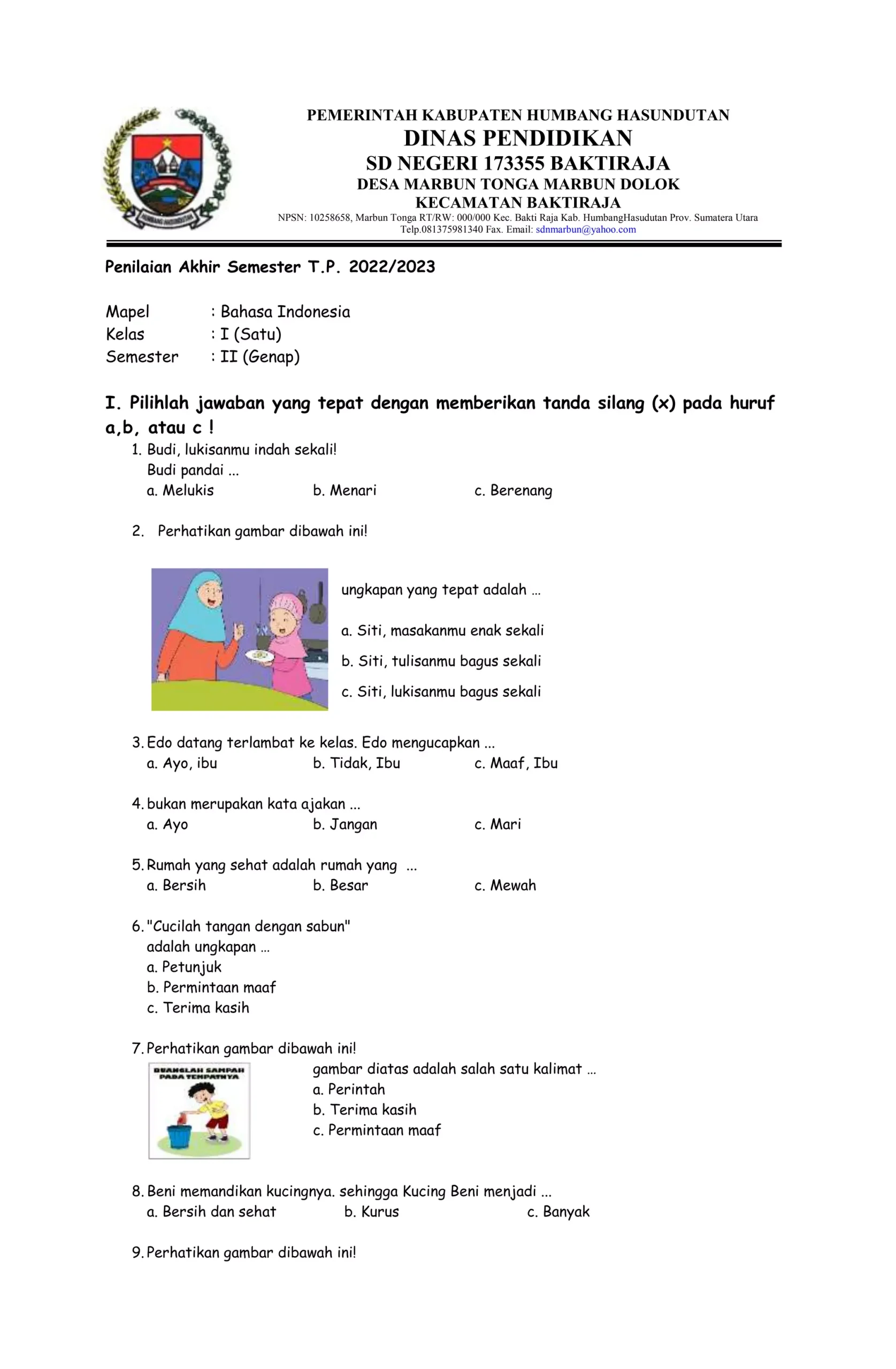 Ternyata Ini 7 Contoh Soal Ujian Sub Tema 2 Tema 1 Kelas 1 yang Wajib Dilatih Sebelum Terlambat