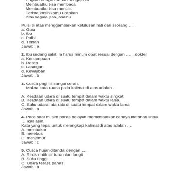 Ternyata Ini Rahasia Nilai Bagus: Download Soal Bahasa Indonesia Kelas 3 SD Semester 2 KTSP Paling Lengkap