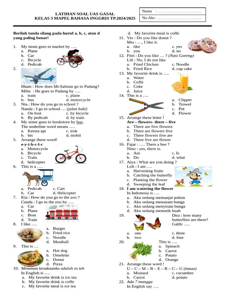 Ternyata Ini Rahasia Nilai Bagus: Download Soal Bahasa Inggris Kelas 3 SD PDF Lengkap dengan Kunci Jawaban