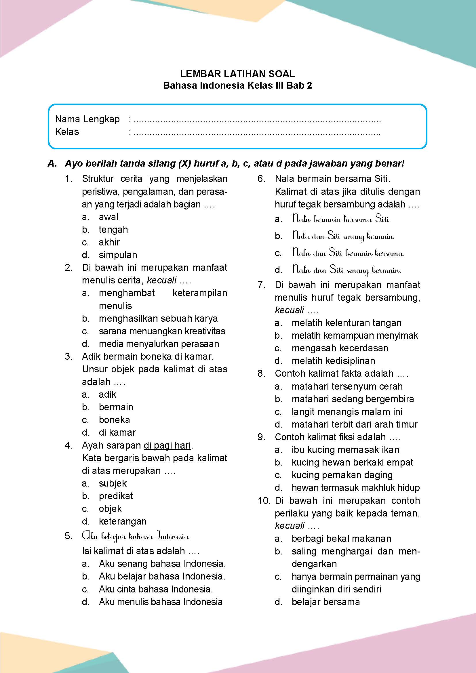 Ternyata Ini Kunci Sukses Download Soal Bahasa Indonesia Mid Semester 1 Kelas 3 SD Sebelum Terlambat