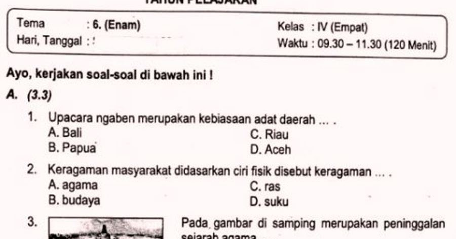 Wajib Tahu! Kumpulan Contoh Soal Tematik Kelas 4 Tema 6 Cuaca Agar Nilai Ujian Melejit