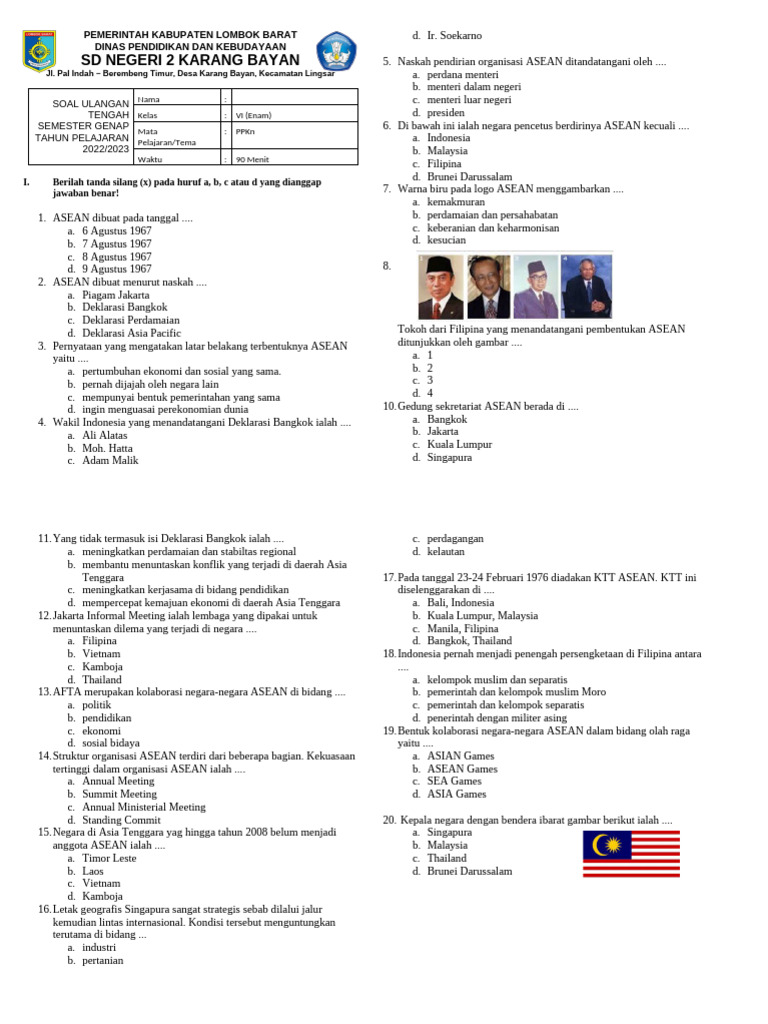 Wajib Tahu Kumpulan Soal UTS PKN Kelas 6 SD Semester 2 2018 Agar Nilai Sempurna