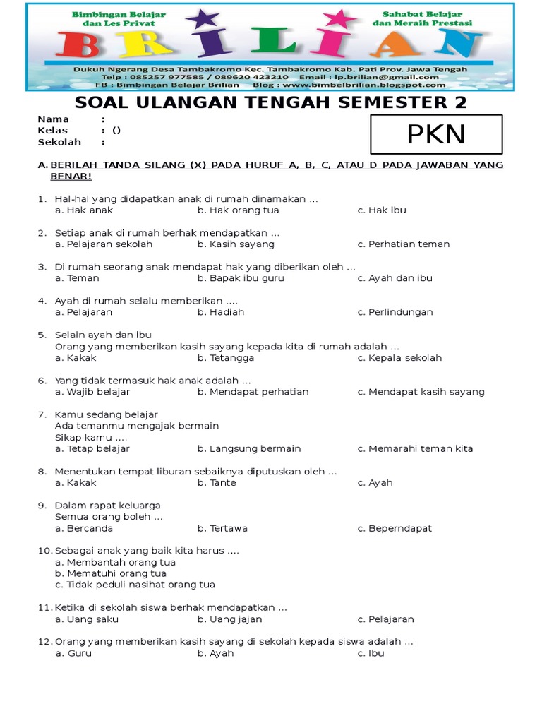 Wajib Tahu Kumpulan Soal UTS Tematik Kelas 1 Semester 2 Agar Nilai Anak Melonjak Drastis